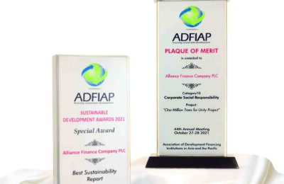 ADFIAP Awards 2021 crowns Alliance Finance with two awards in recognition of its sustainability drive