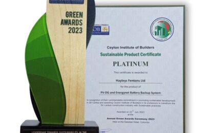 Hayleys Fentons Receives Prestigious CIOB Platinum Award for Sustainability Leadership in Sri Lanka’s Construction Industry