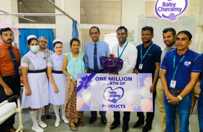 Baby Cheramy generously presents one million worth of baby care products to      Sri Lanka’s newest sextuplets for a year