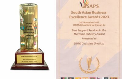 South Asian Business Excellence Awards 2023 හිදී DIMO Coastline Pvt Ltd  සම්මානයෙන් පිදුම් ලබයි