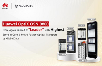 Huawei OptiX OSN 9800 Series Once Again Ranks as “Leader” in Core and Metro WDM by GlobalData