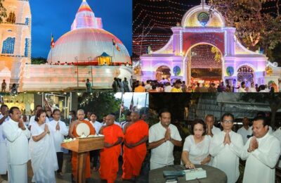 Swadeshi Khomba illuminates Kiri Vehera & Ruhunu Maha Kataragama Devalaya at Kataragama for the 23rd consecutive year.