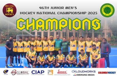Colombo Juniors Crowned Champions for the Third Consecutive Year at the 46th Junior National Men’s Hockey Championship