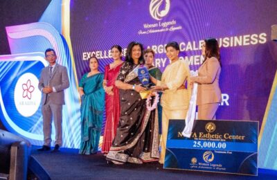 Manel Rajkumar of D & R Exports honoured with the ‘Legendary Woman of the Year’ award at the Women Legend Awards 2025